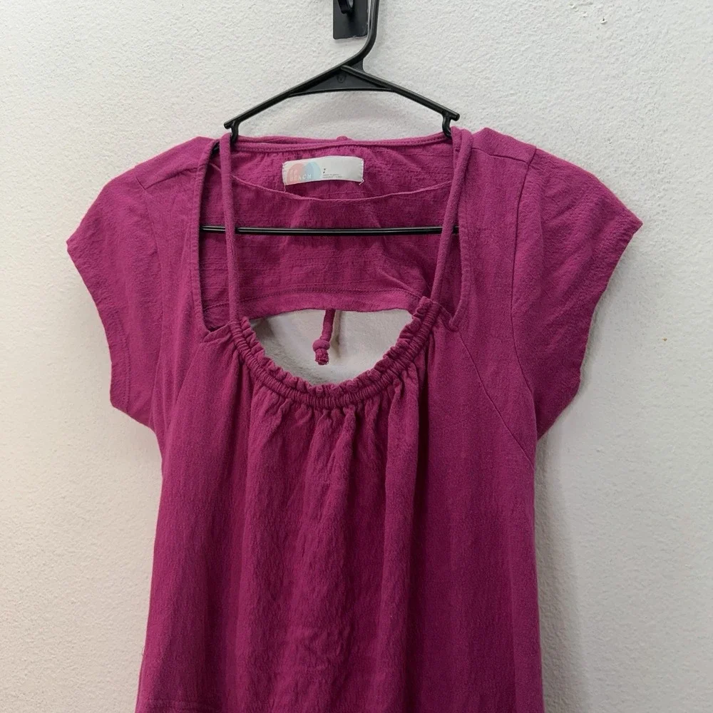 Free People Vivi Mini Dress Pink S Halter Open Back Pockets Cover Up Beach